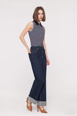 Rolled-up Straight Jeans