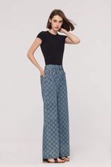 High-Waist Allover Print Jeans
