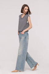 High-Rise Wide Leg Button-Fly Jeans