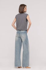High-Rise Wide Leg Button-Fly Jeans