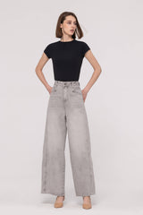 Light Grey Wide Leg Jeans