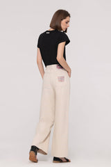 Colored Yarn Ripped Jeans