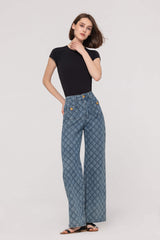 High-Waist Allover Print Jeans