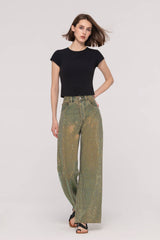 Mid-Waist Straight Studs Jeans
