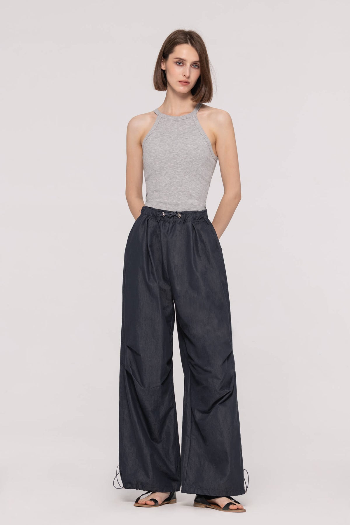 Adjustable Waistband Sporty Jeans